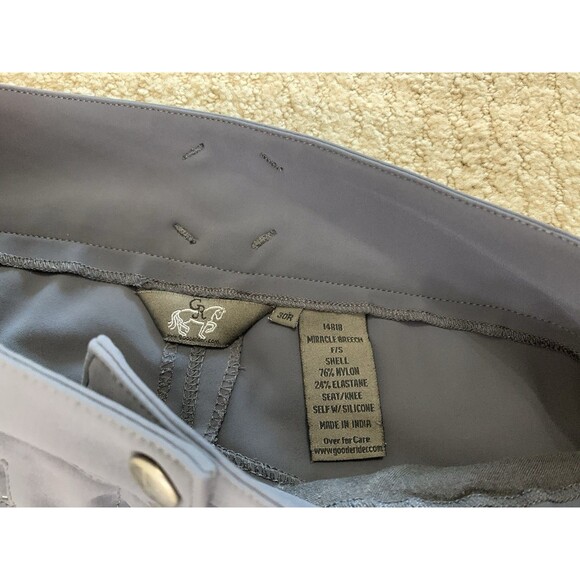 Goode Rider Slate Blue Gray Equestrian Miracle Breech Full Seat Sz 30 - Picture 5 of 13